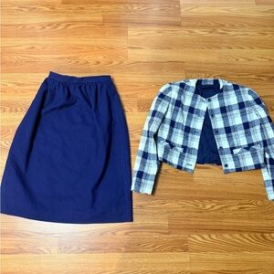 Classic Vintage Navy A-Line Women's Skirt